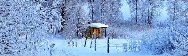 Sauna im Schnee